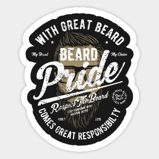 With Great Beard Comes Great Responsibility Retro Vintage Distressed Graphic Design Sticker